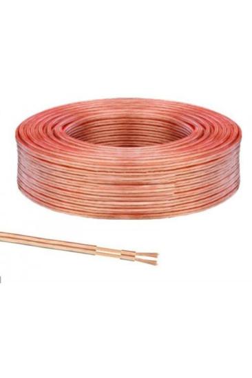 Şeffaf 20 Metre 2 x 0,75 Kablo Yassı Kordon Elektrik Kablosu